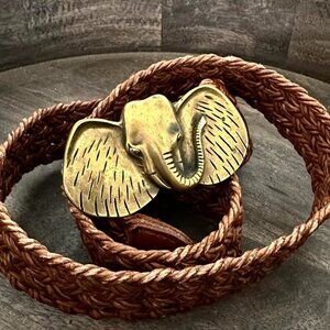 Vintage Brass Elephant Belt Buckle